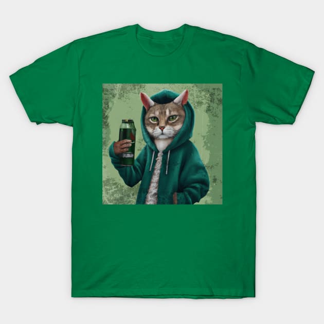 Cat celebrate the St Patrick Day T-Shirt by HarlinDesign